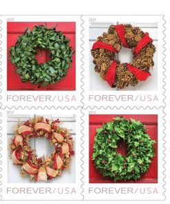 2019 Holiday Wreaths First-Class Postage USPS Forever Stamps 100pcs/Pack (20PCS/Booklet)