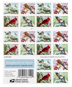 2018 US First-Class Forever Stamp – Birds in Winter First-Class Postage USPS Forever Stamps 100pcs/Pack (20PCS/Booklet)