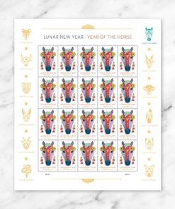 Lunar New Year: Year of The Horse 2026 (Sheet of 20) First-Class Mail Forever Postage Stamps 100pcs/Pack